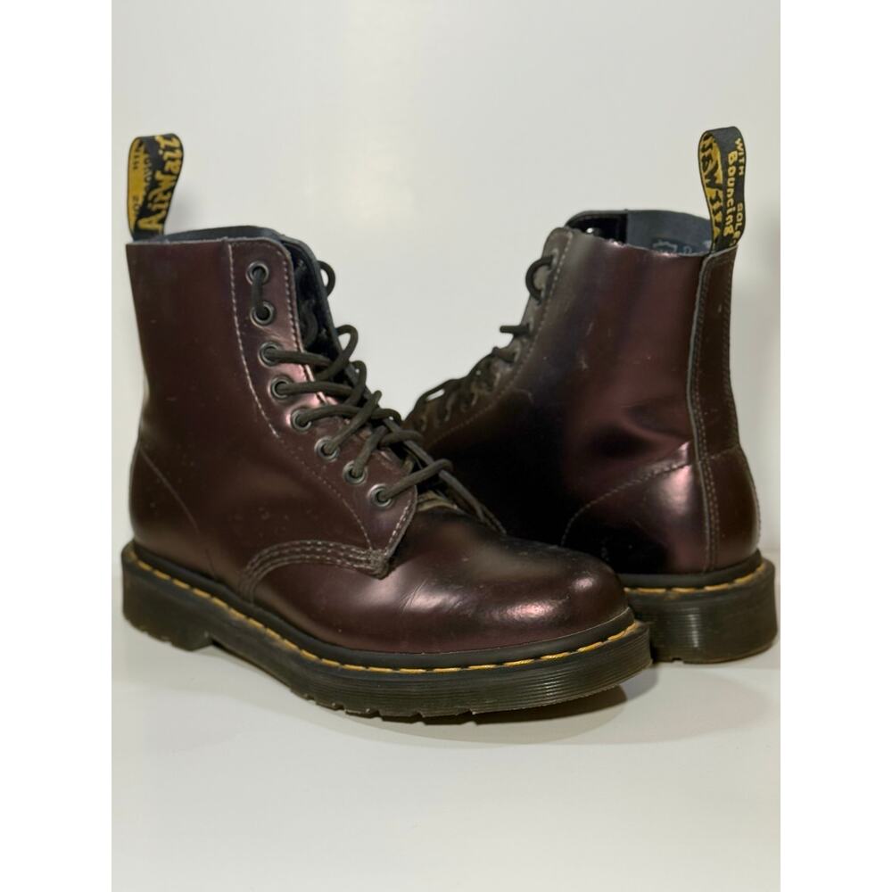 Dr. Martens Pascal 1460 Metallic Chroma Cherry Red Boots